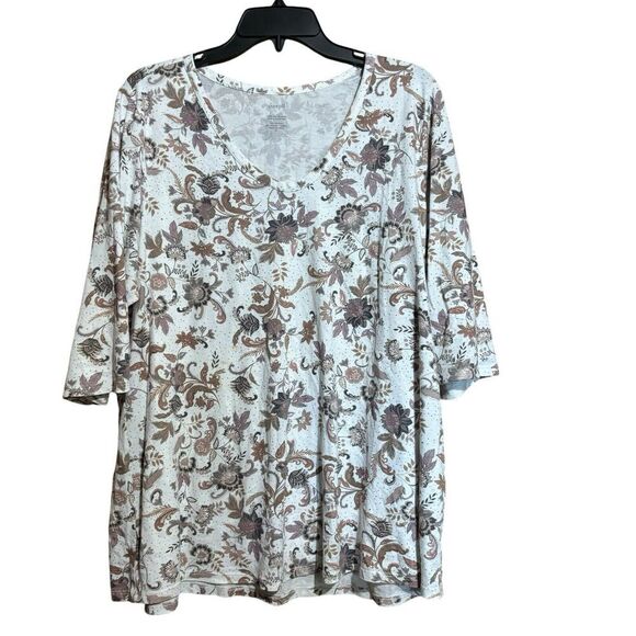 J. Jill Tops - Pure J Jill Top Womens XL Multicolor Paisley Floral Print Soft V Neck Blouse
